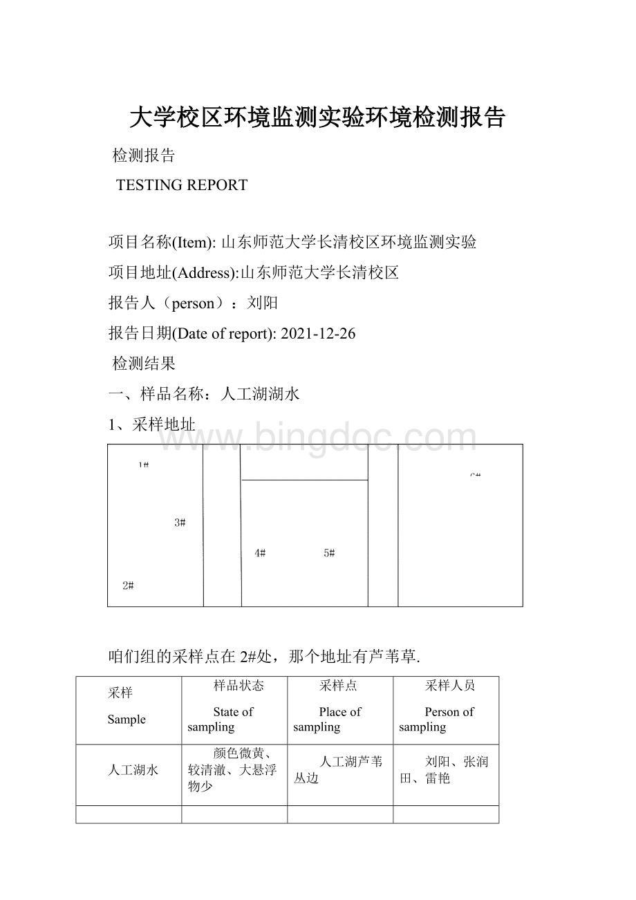 大学校区环境监测实验环境检测报告.docx_第1页