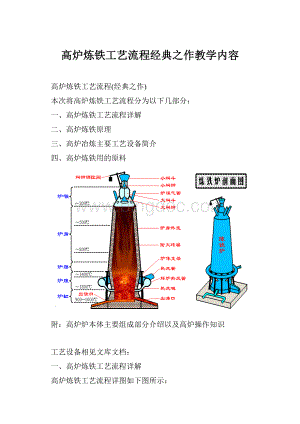 高炉炼铁工艺流程经典之作教学内容.docx