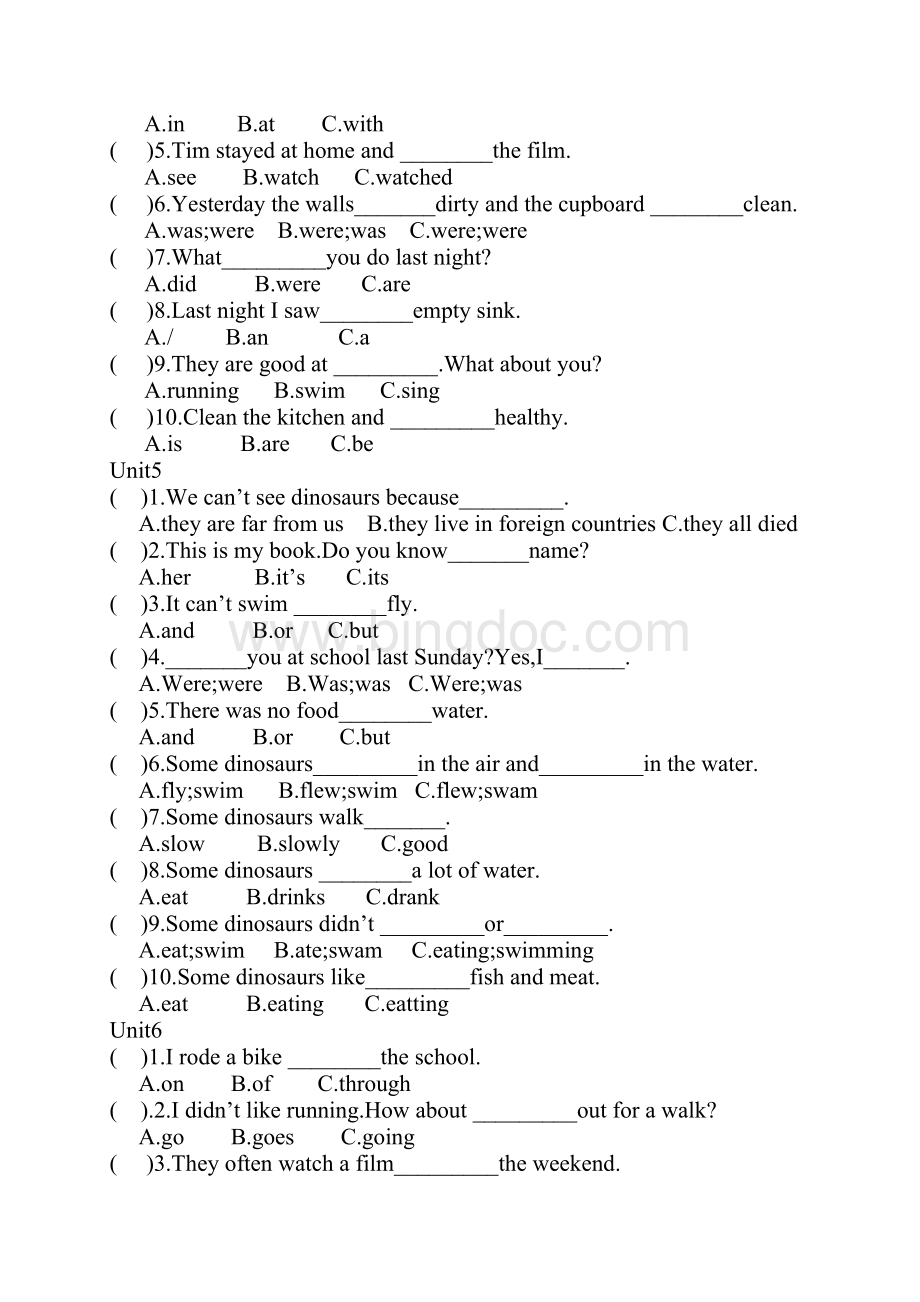 五年级英语上册复习测试题.docx_第3页