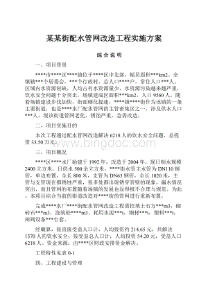 某某街配水管网改造工程实施方案.docx