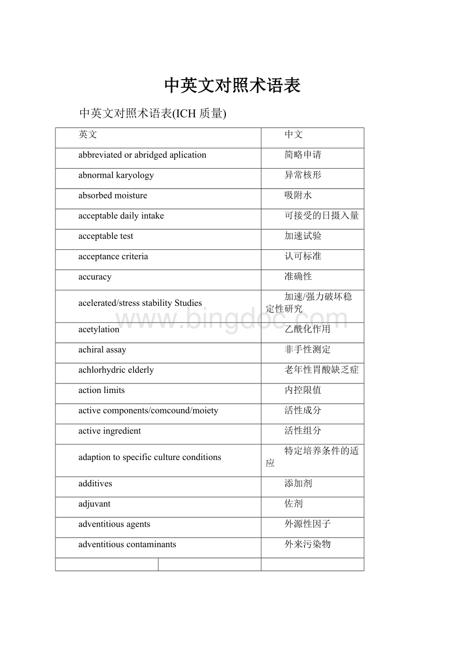 中英文对照术语表.docx
