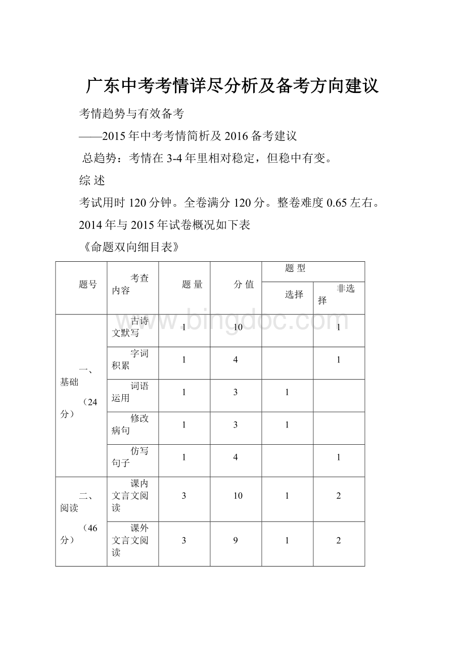 广东中考考情详尽分析及备考方向建议.docx_第1页