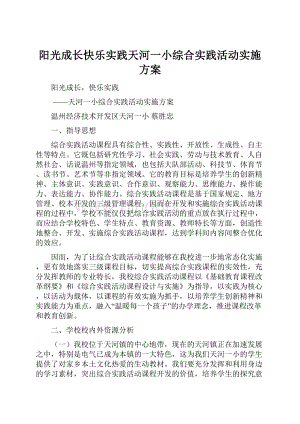 阳光成长快乐实践天河一小综合实践活动实施方案.docx