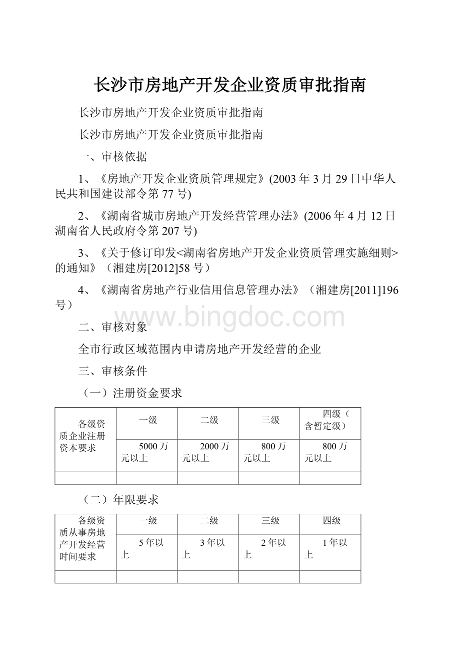 长沙市房地产开发企业资质审批指南.docx_第1页