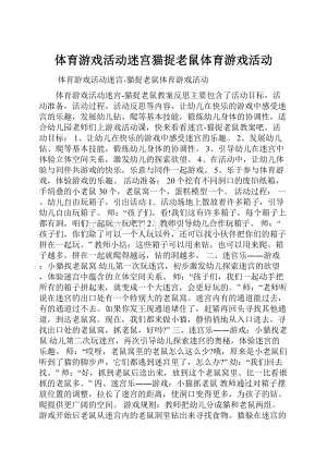 体育游戏活动迷宫猫捉老鼠体育游戏活动.docx