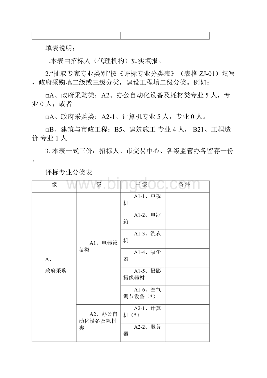 新附表评标专家抽取申请表及评标专业分类表更新.docx_第3页