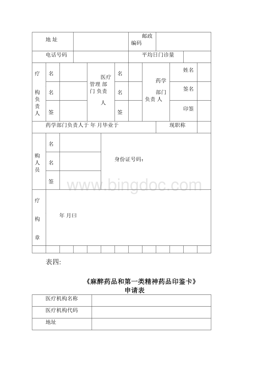 麻醉药品和第一类精神药品管理各类表格.docx_第2页