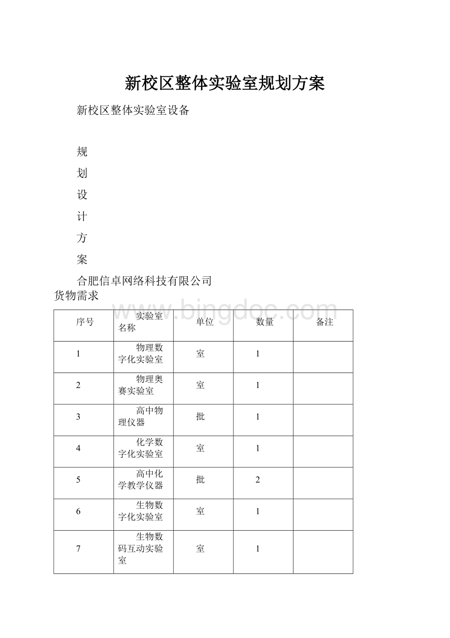 新校区整体实验室规划方案.docx