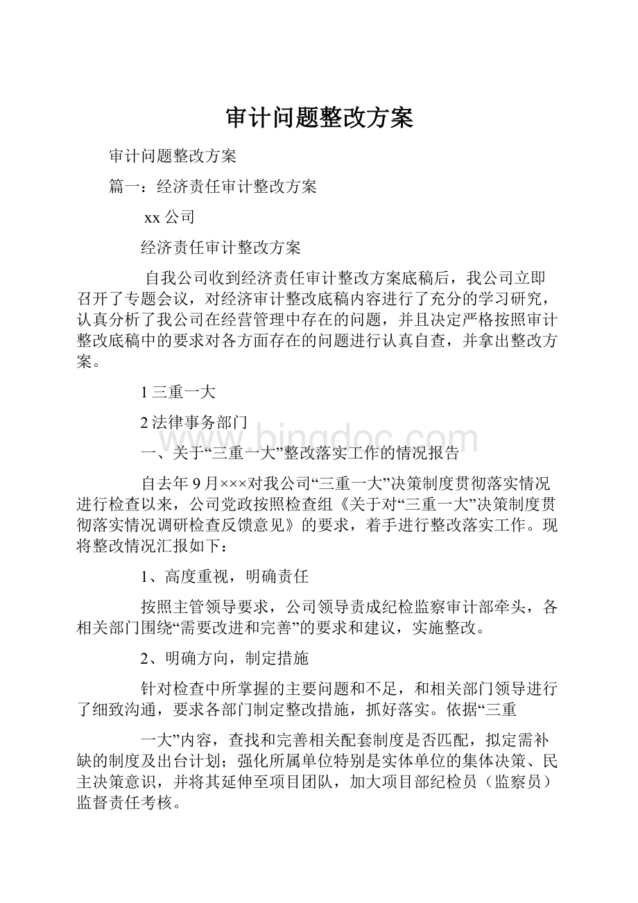 审计问题整改方案.docx_第1页