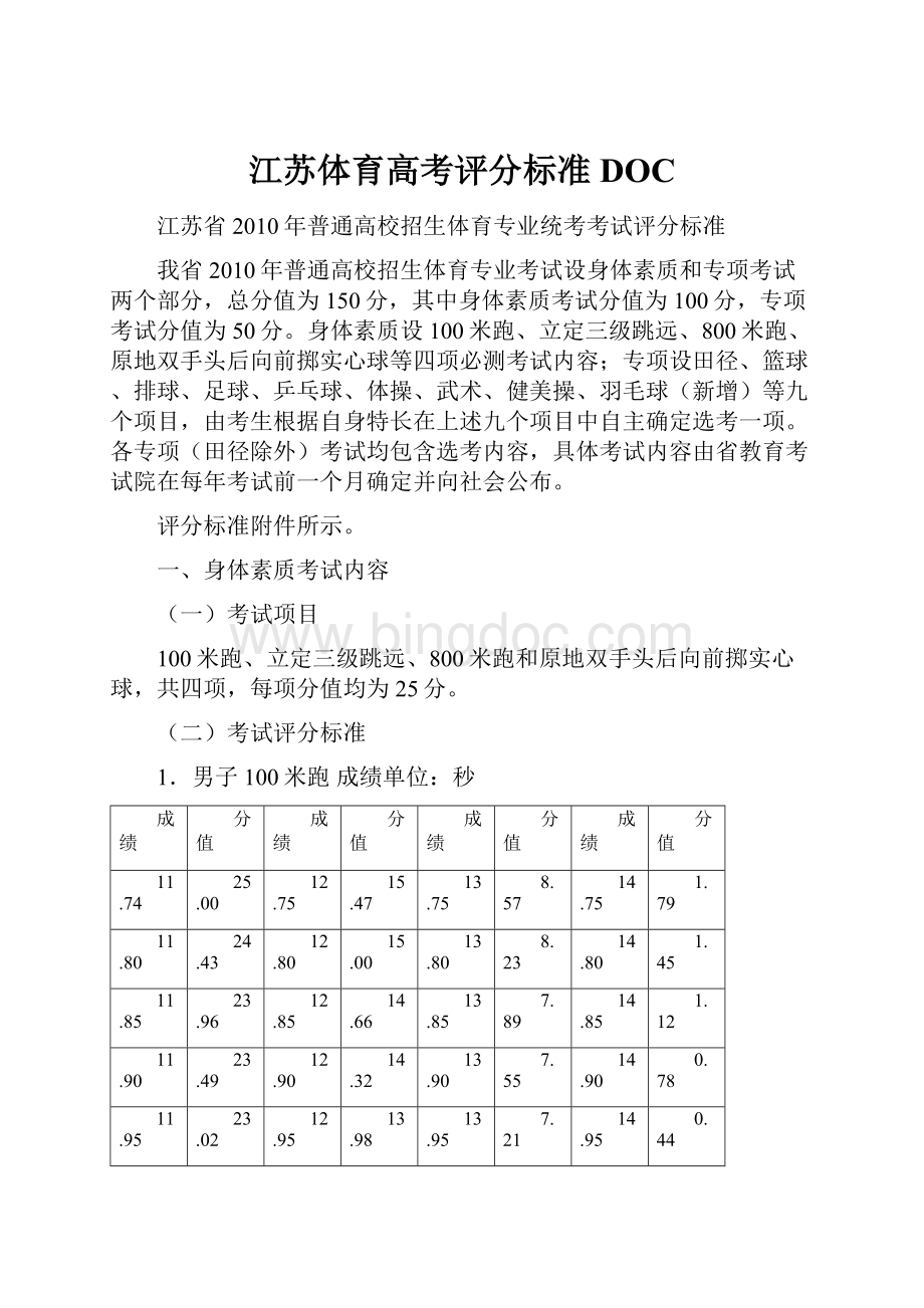 江苏体育高考评分标准DOC.docx_第1页