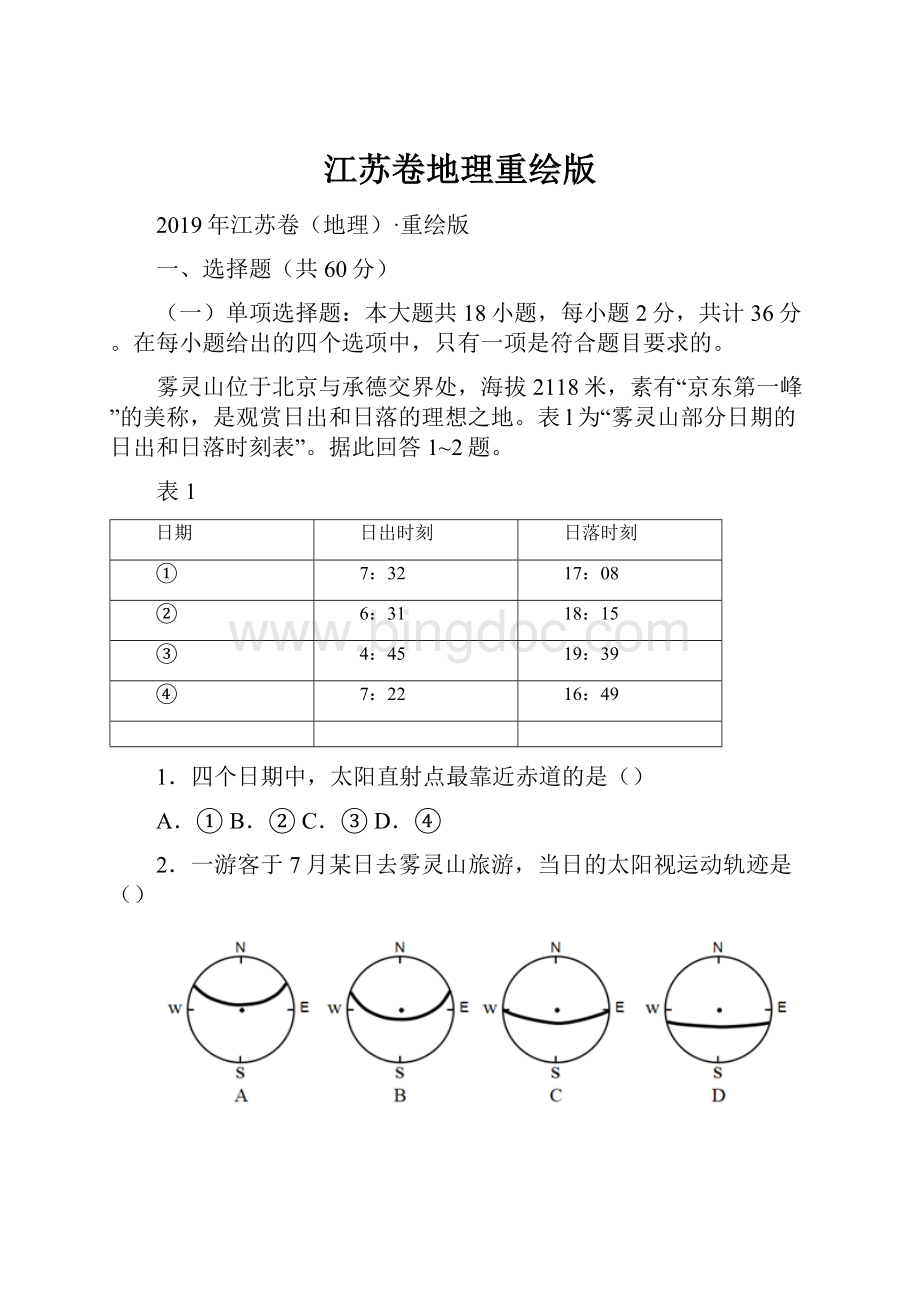 江苏卷地理重绘版.docx