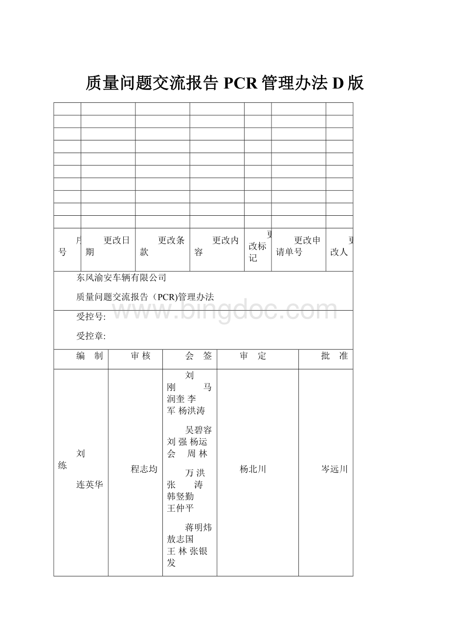 质量问题交流报告PCR管理办法D版.docx