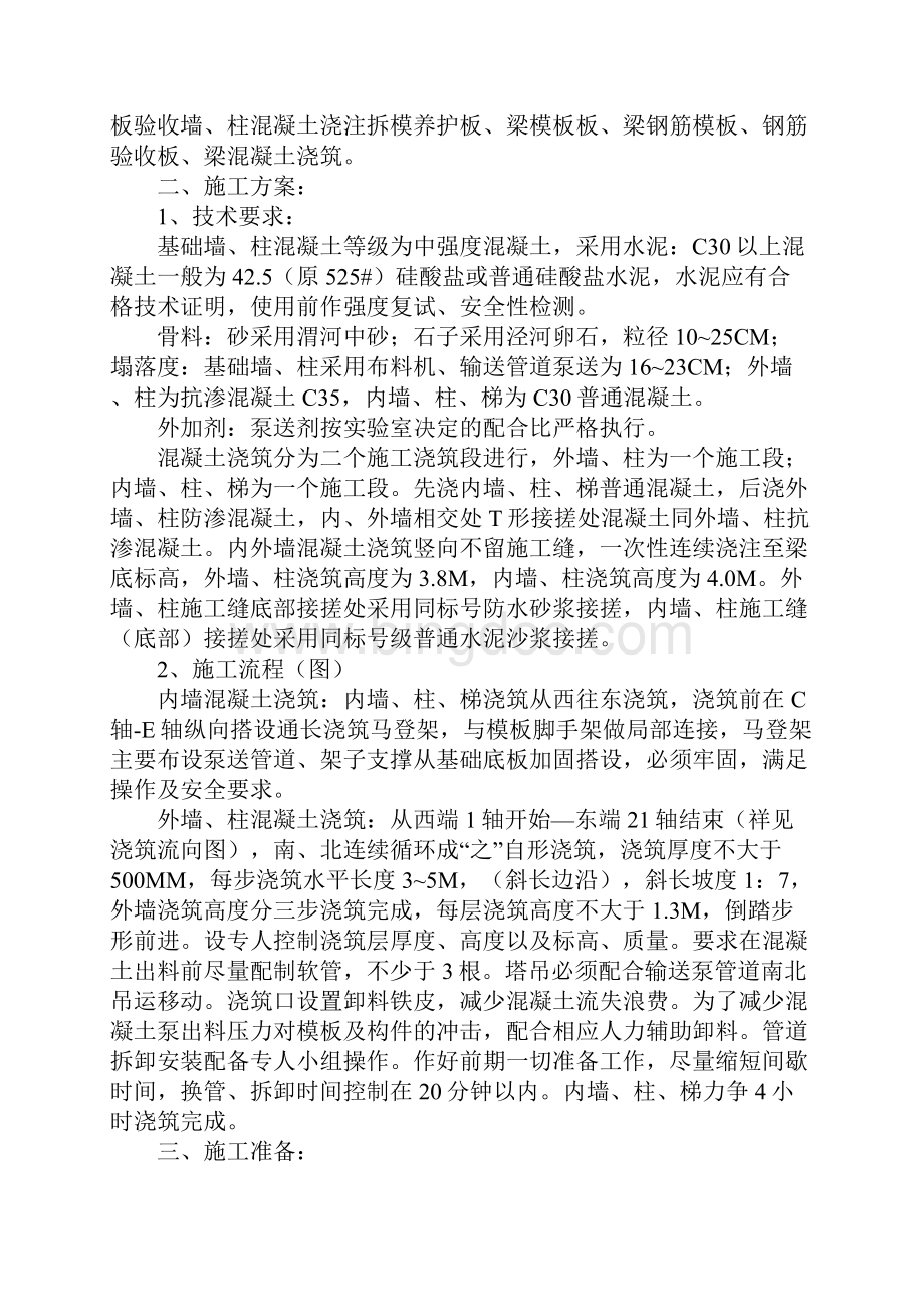 基础柱混凝土施工方案.docx_第2页