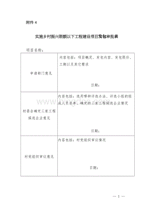 实施乡村振兴限额以下工程建设项目发包审批表.doc