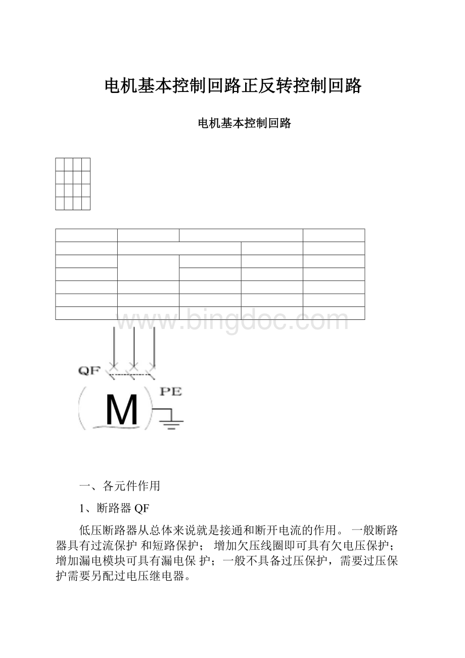 电机基本控制回路正反转控制回路.docx_第1页