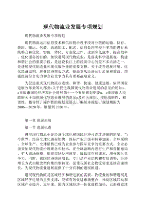 现代物流业发展专项规划.docx