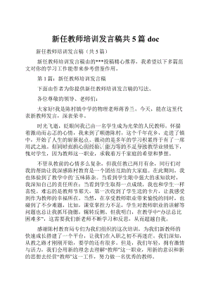 新任教师培训发言稿共5篇doc.docx