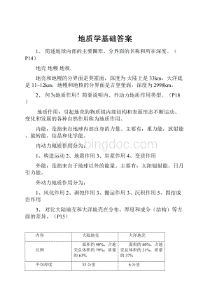 地质学基础答案.docx