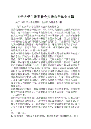 关于大学生暑期社会实践心得体会5篇.docx