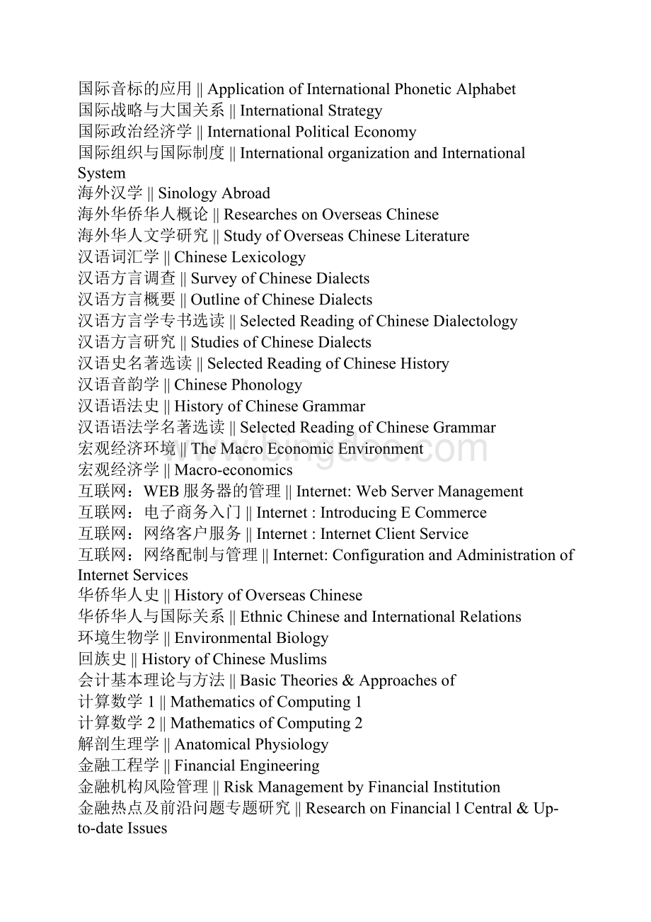 大学各专业名称英文翻译 文科方面 ARTS.docx_第3页