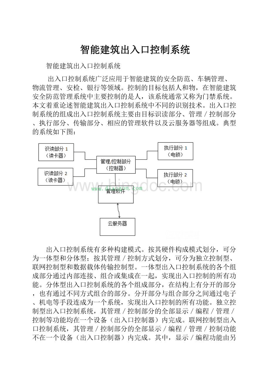 智能建筑出入口控制系统.docx