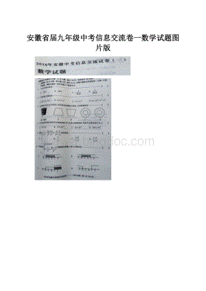 安徽省届九年级中考信息交流卷一数学试题图片版.docx