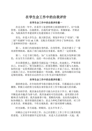 在学生会工作中的自我评价.docx