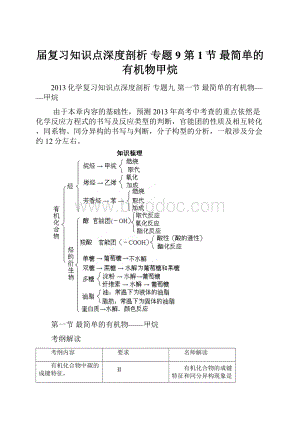 届复习知识点深度剖析 专题9 第1节 最简单的有机物甲烷.docx