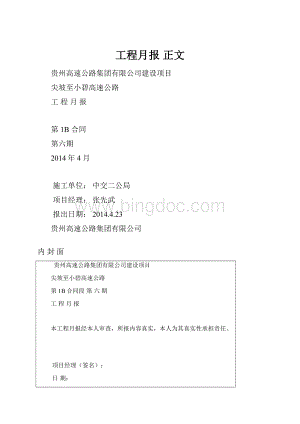 工程月报正文.docx