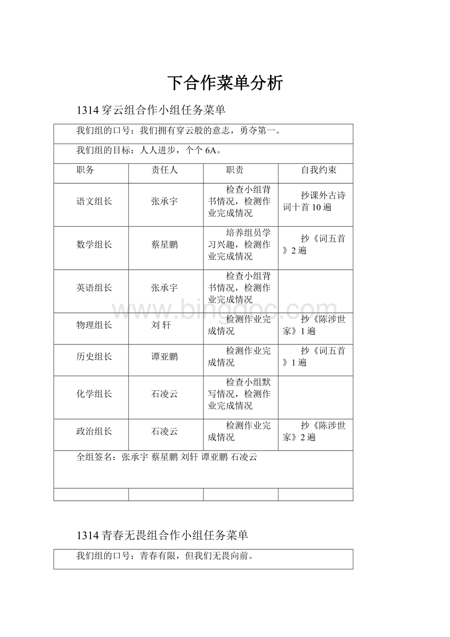 下合作菜单分析.docx