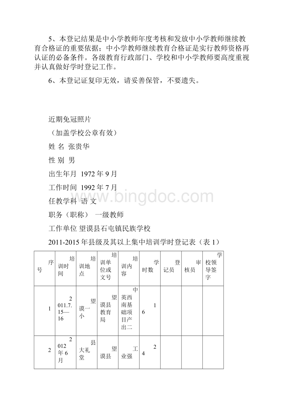 打岩小学继续教育培训登记证模板.docx_第2页