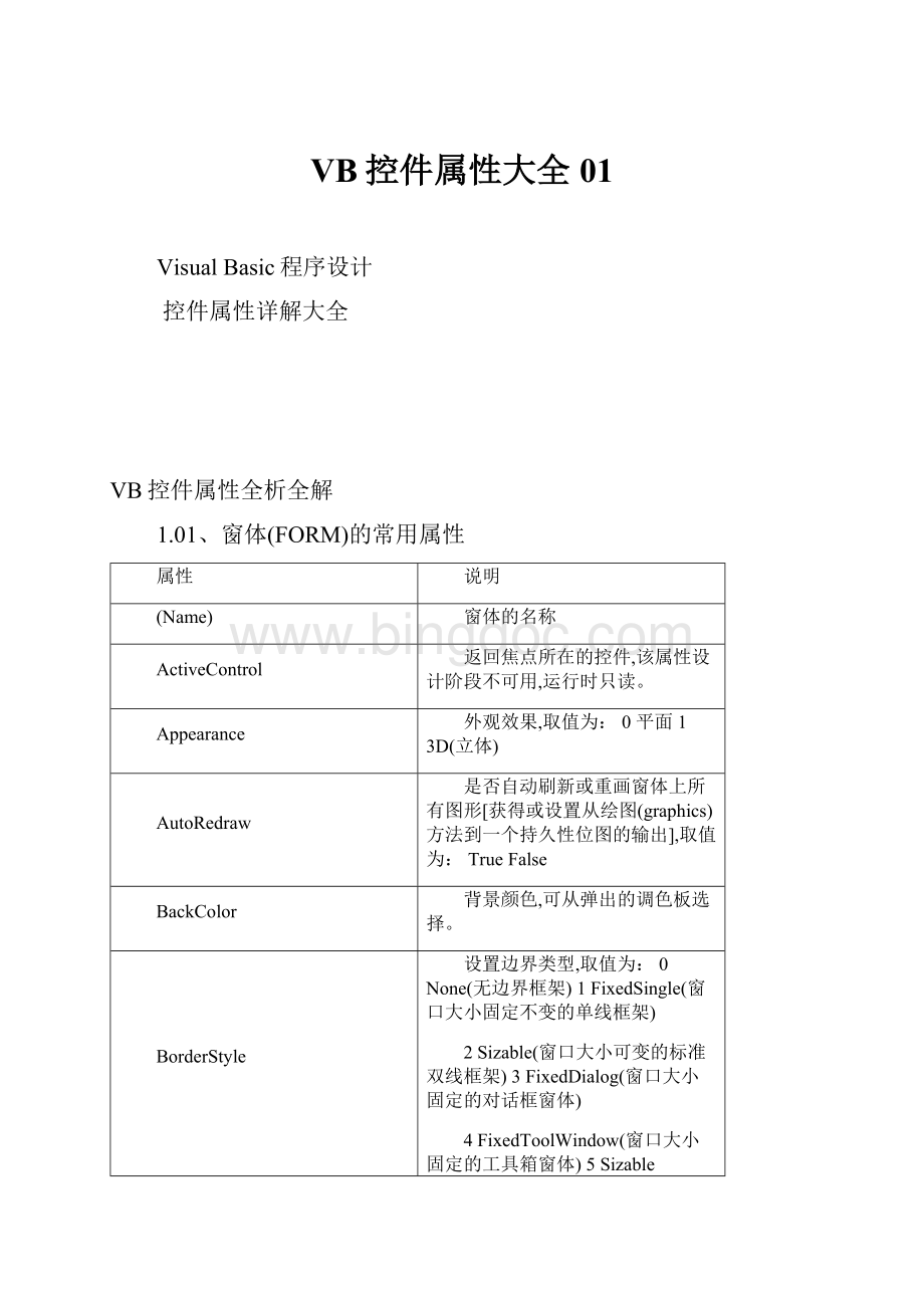 VB控件属性大全01.docx