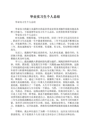 毕业实习生个人总结.docx