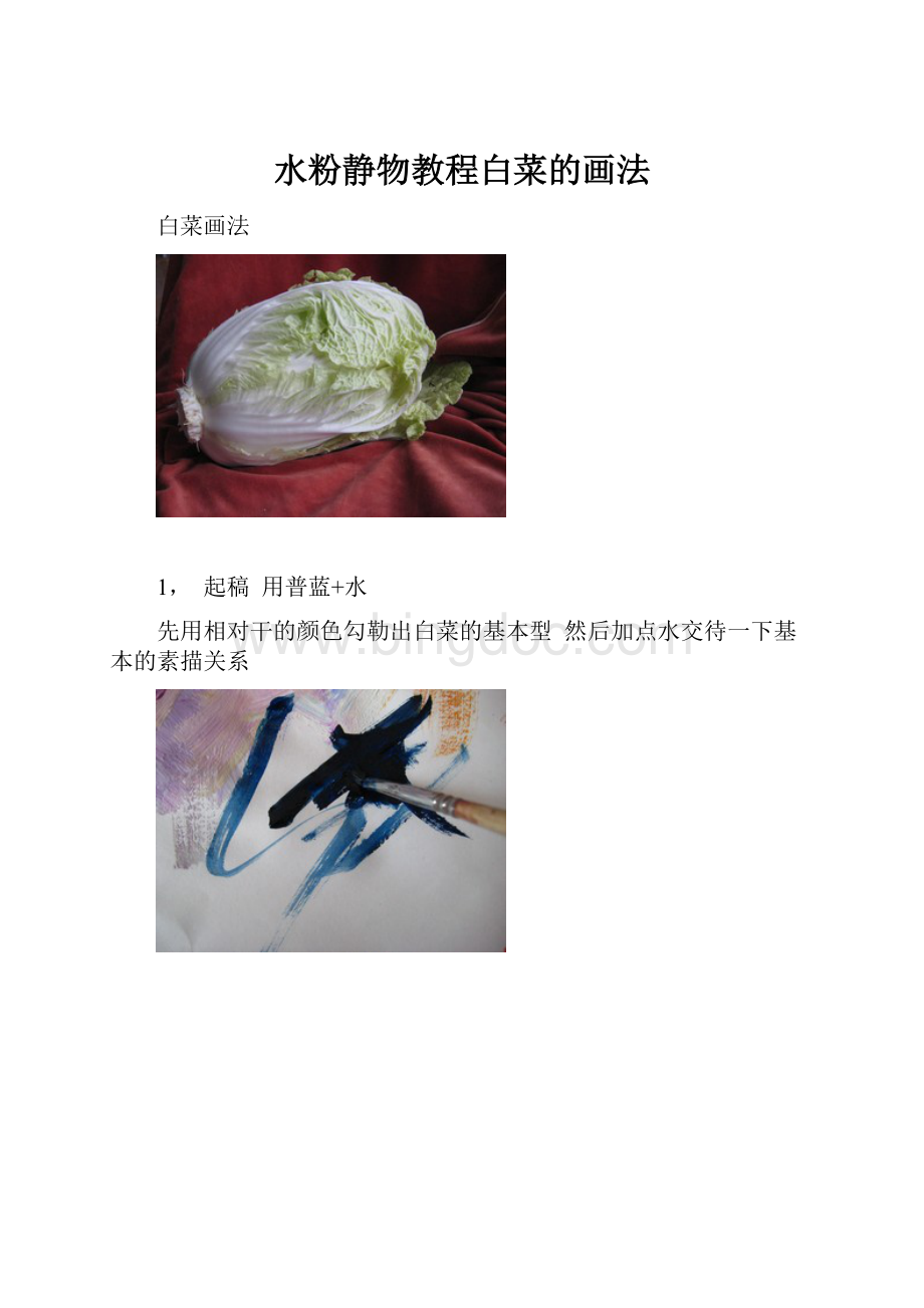 水粉静物教程白菜的画法.docx_第1页