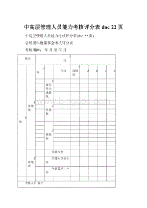 中高层管理人员能力考核评分表doc 22页.docx