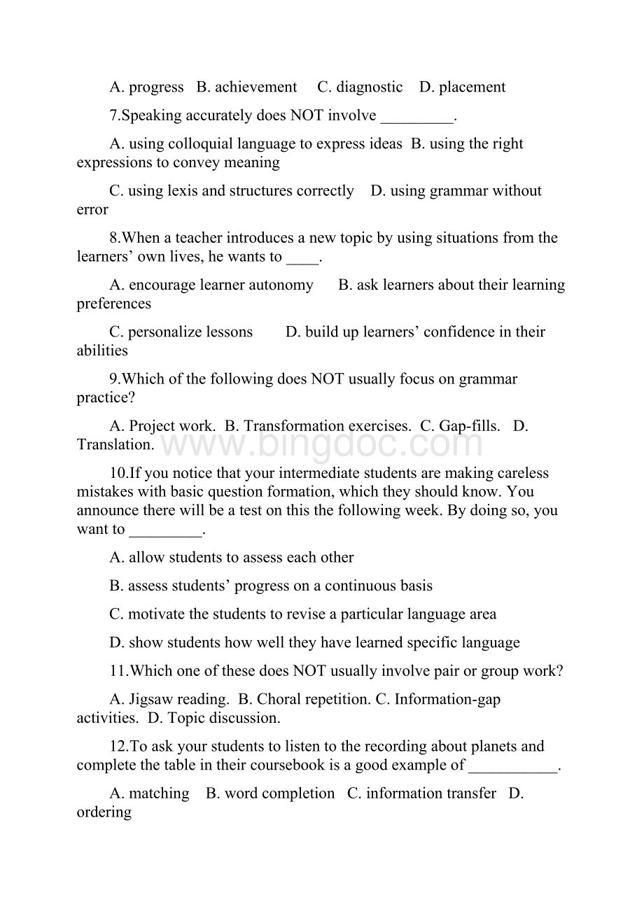 高中英语教师学科能力竞赛试题一.docx_第2页