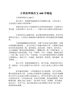 小草的呼唤作文600字精选.docx