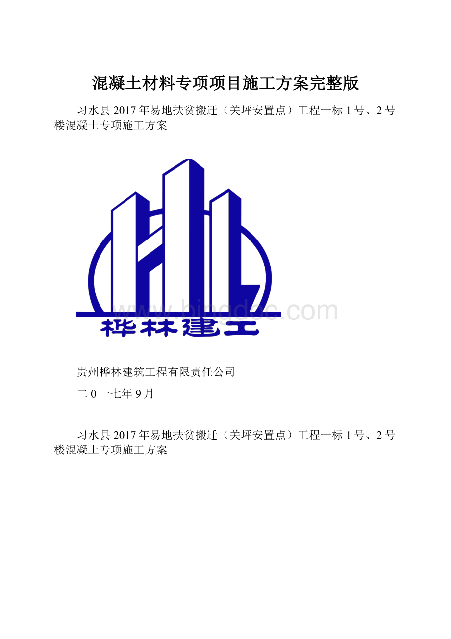 混凝土材料专项项目施工方案完整版.docx