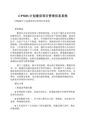 CPMIS计划建设项目管理信息系统.docx