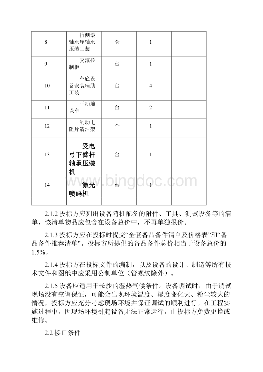 长沙市轨道交通黄兴车辆段电客车合作架修项目工艺设备采购.docx_第3页