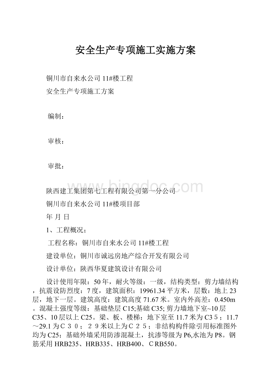 安全生产专项施工实施方案.docx