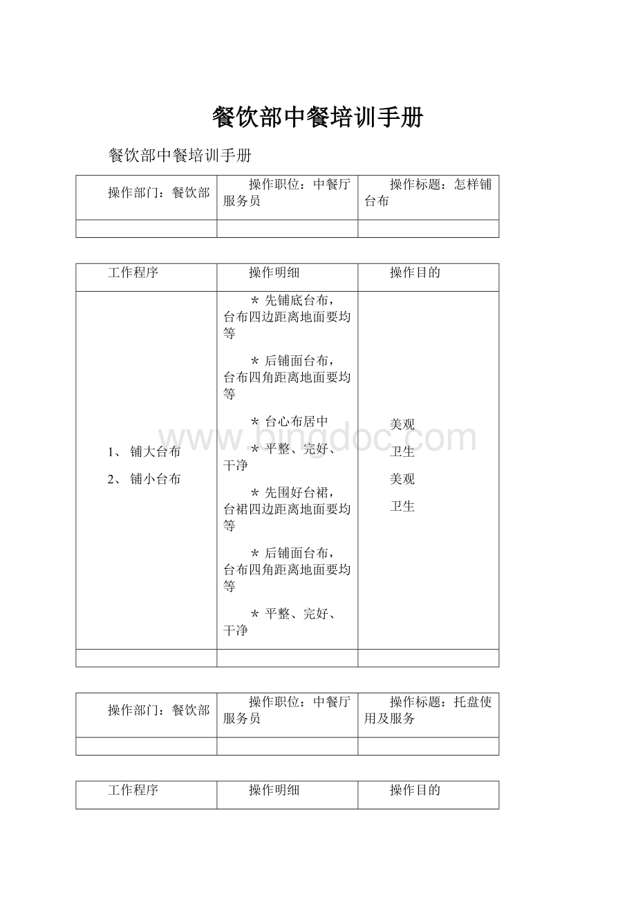 餐饮部中餐培训手册.docx_第1页
