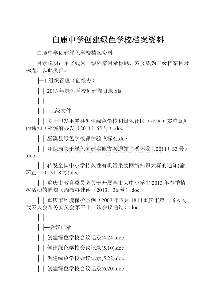 白鹿中学创建绿色学校档案资料.docx