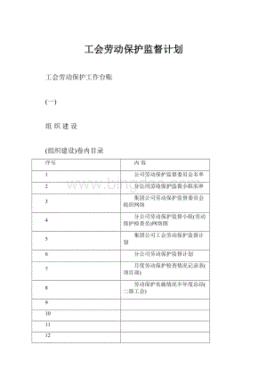 工会劳动保护监督计划.docx