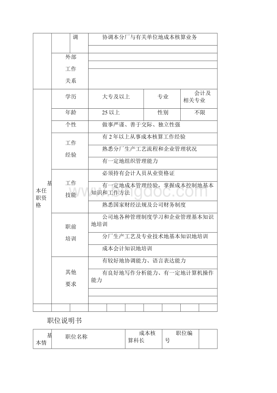 某钢铁分厂成本核算主管职位.docx_第3页