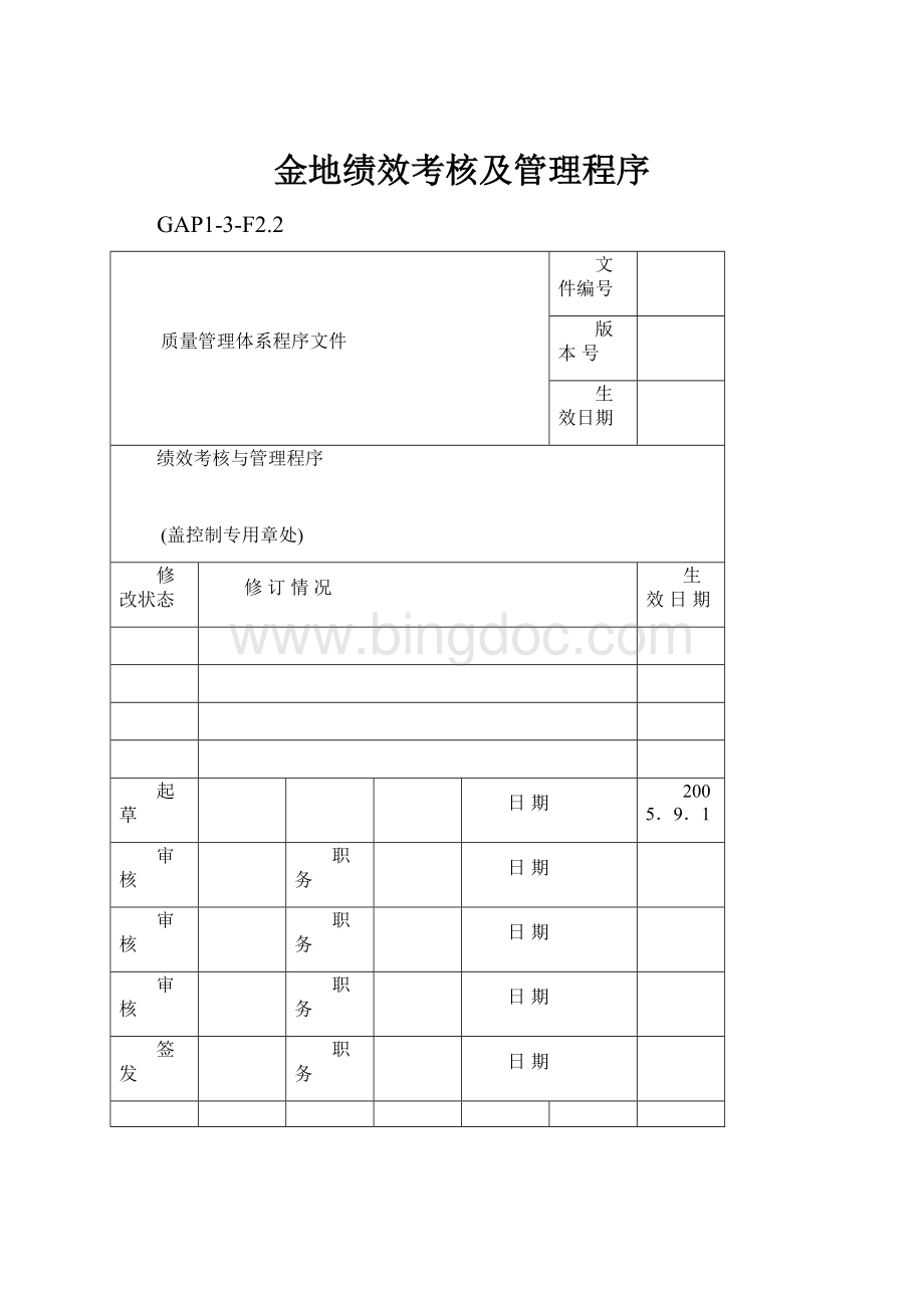 金地绩效考核及管理程序.docx_第1页