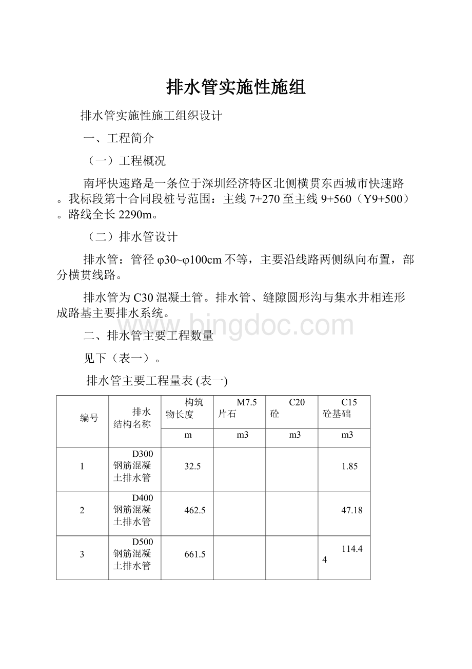 排水管实施性施组.docx_第1页