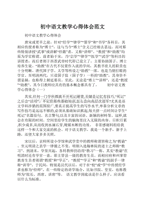 初中语文教学心得体会范文.docx