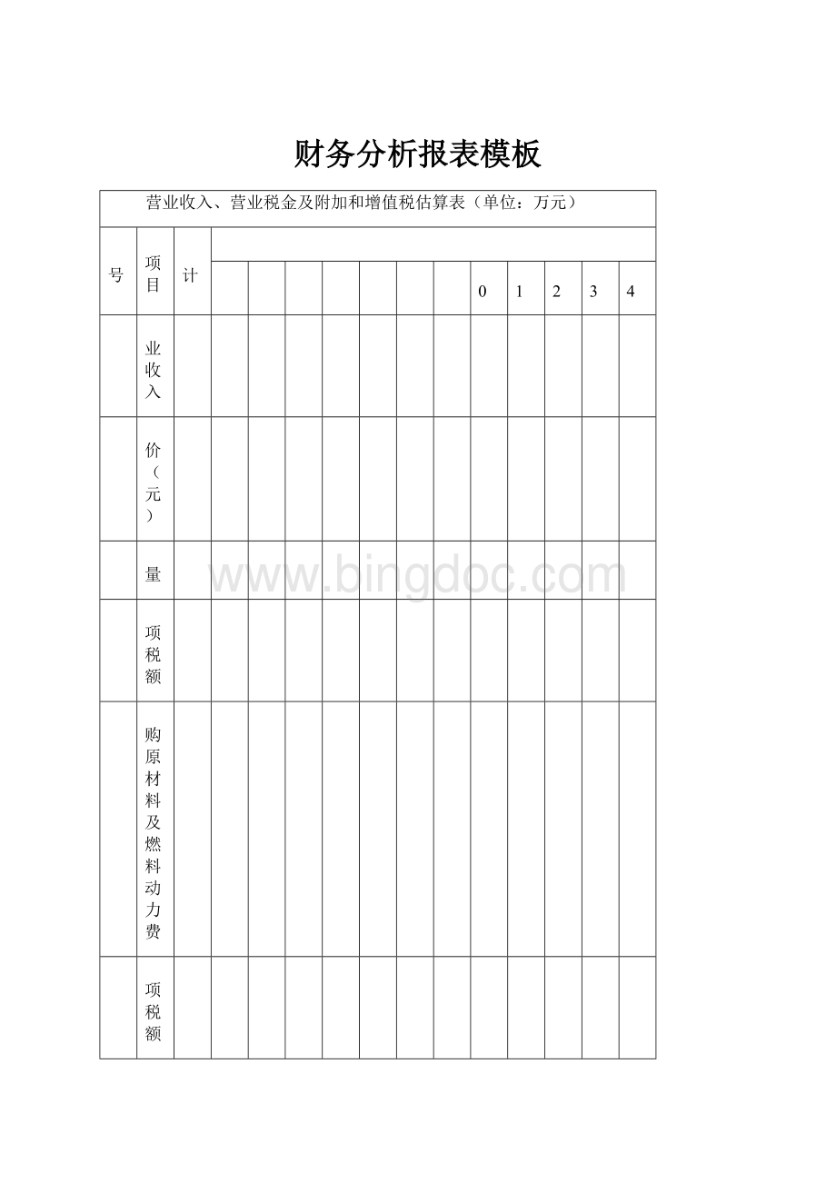 财务分析报表模板.docx_第1页