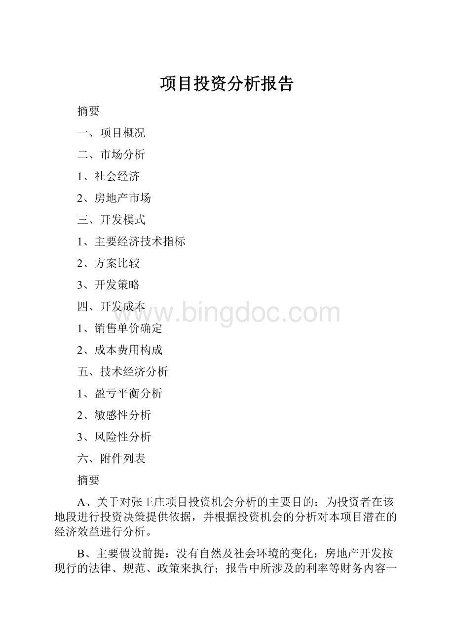 项目投资分析报告.docx